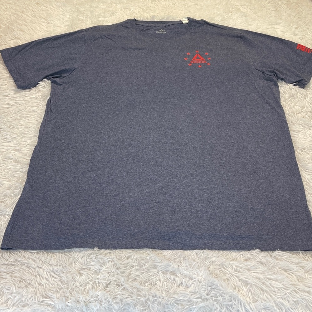 Reebok Men's Charcoal and Red Tee SIZE 3XL